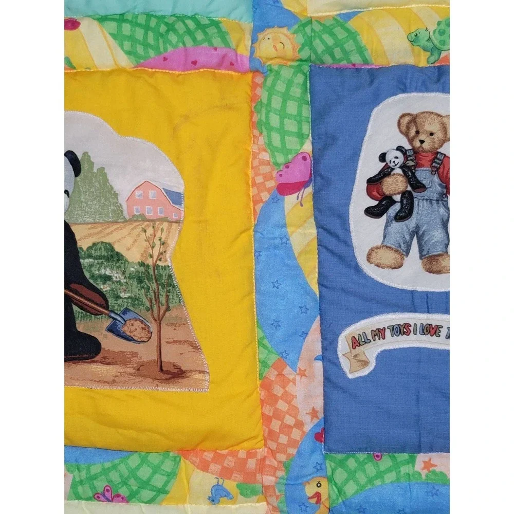 Custom Quilted Reversible Baby Blanket Farm Animals